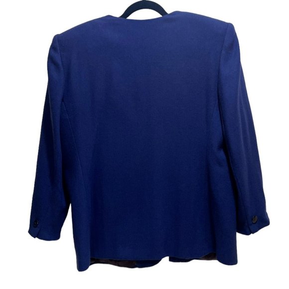 August Max Woman Vintage Purple Wool Button Front Blazer Size L/XL - Picture 7 of 7